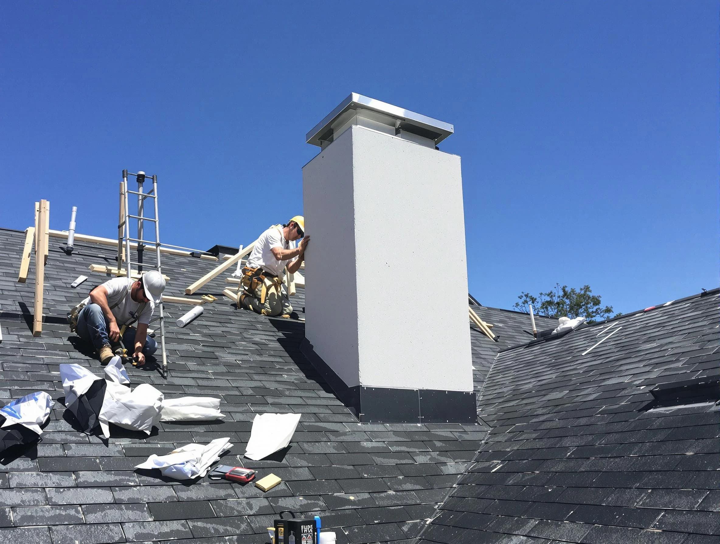 Welby Chimney Sweep crew installing a new chimney in Welby, CO