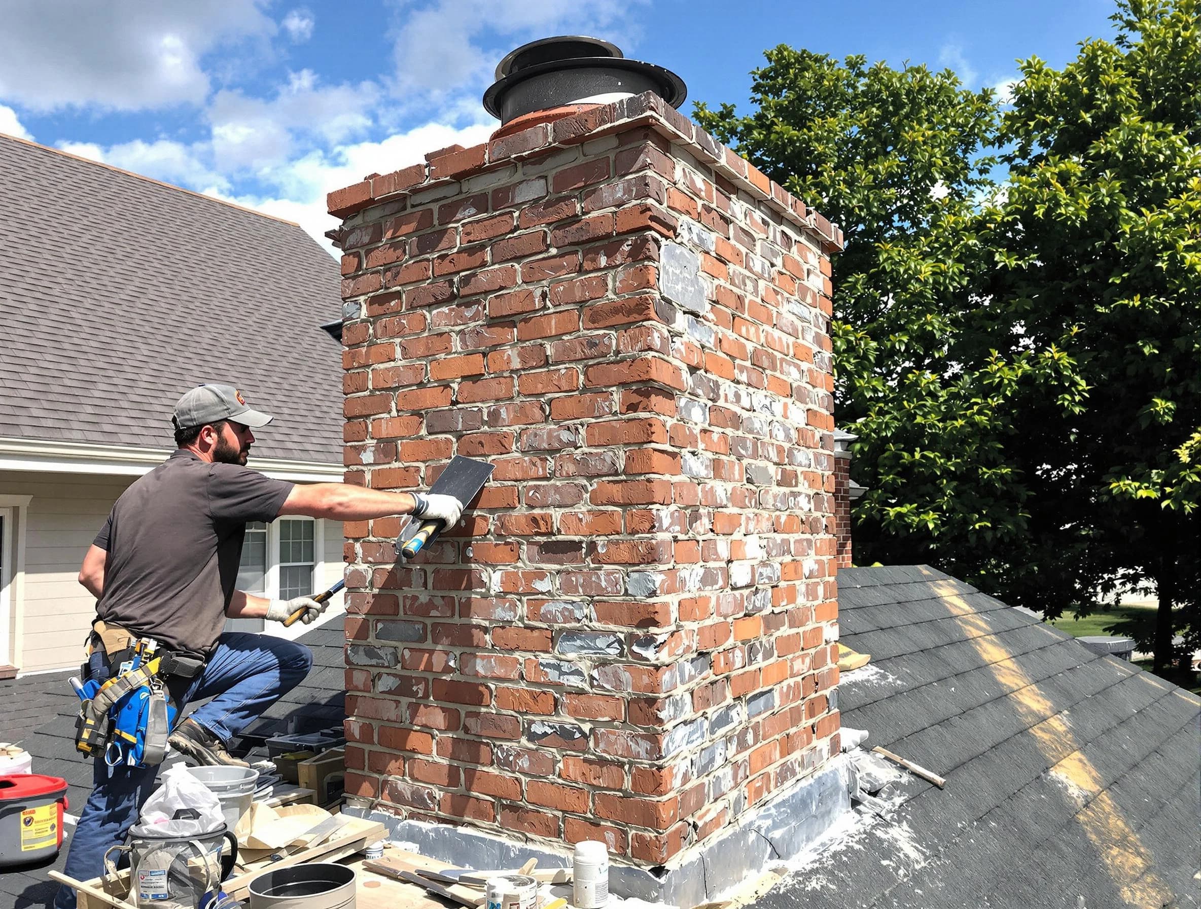 Completed chimney rebuild by Welby Chimney Sweep in Welby, CO