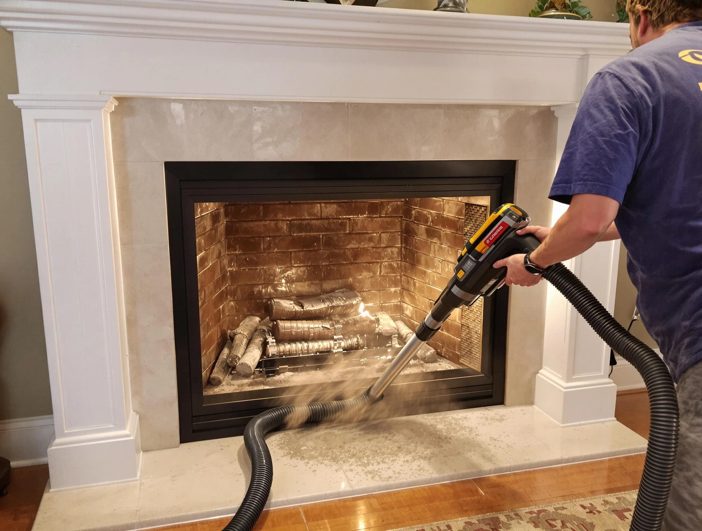 Fireplace cleaning performed by Welby Chimney Sweep in Welby, CO