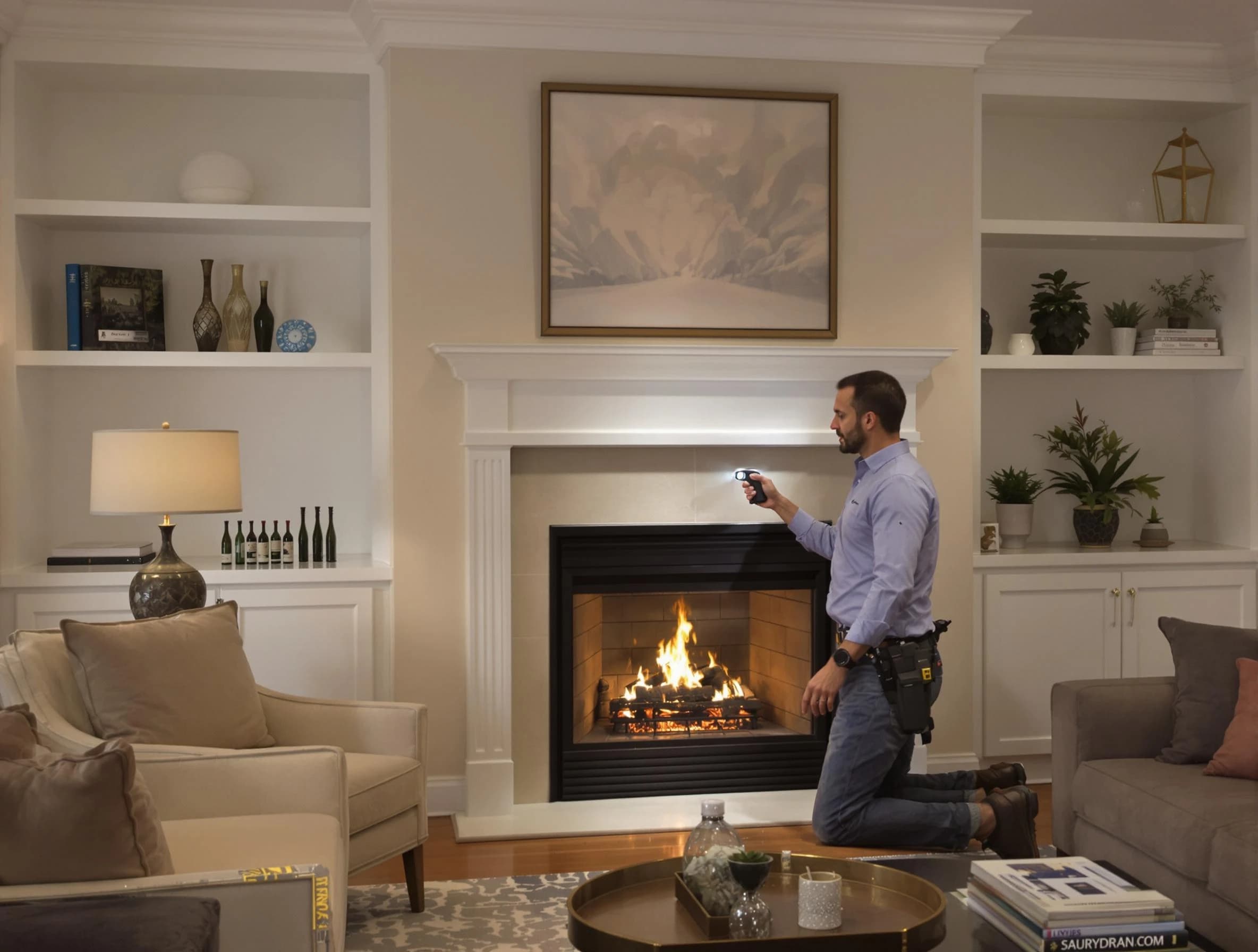 Welby Chimney Sweep conducting a fireplace safety inspection in Welby, CO