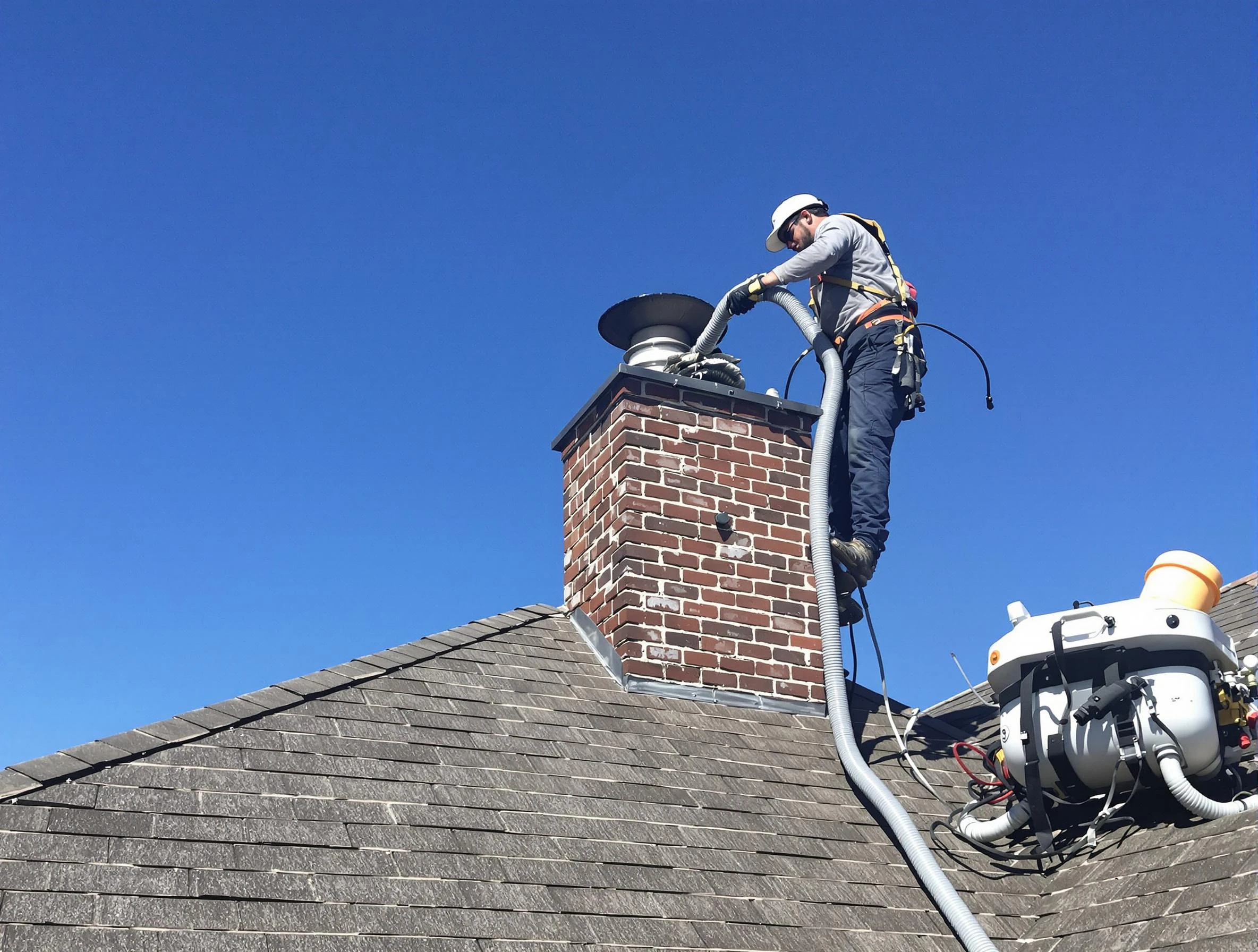 Dedicated Welby Chimney Sweep team member cleaning a chimney in Welby, CO