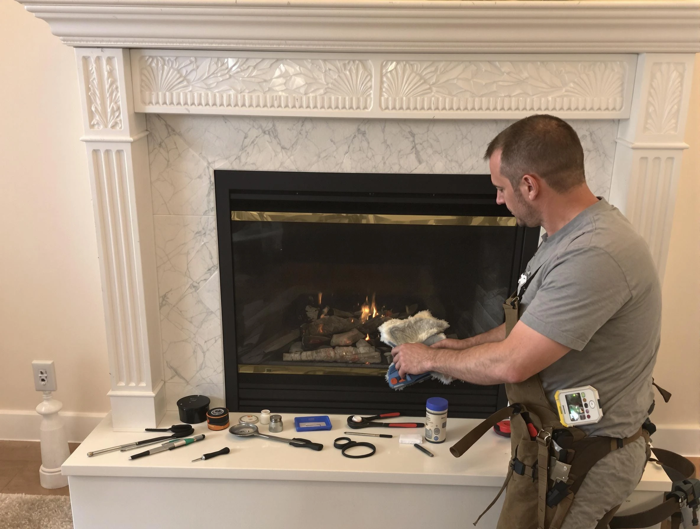 Welby Chimney Sweep performing fireplace maintenance in Welby, CO