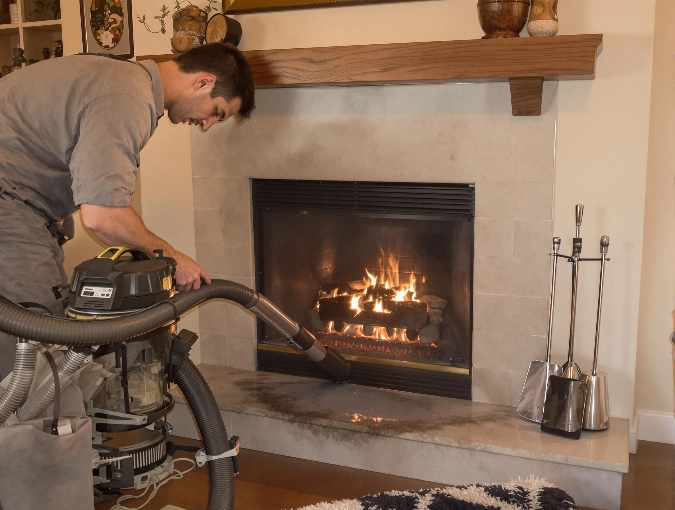 Routine fireplace upkeep by Welby Chimney Sweep in Welby, CO
